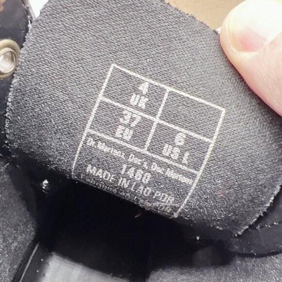 Dr. Martens 1460 8-Eye Lace Up Combat Boots Black Distressed Patent Leather US 6 - Picture 12 of 12